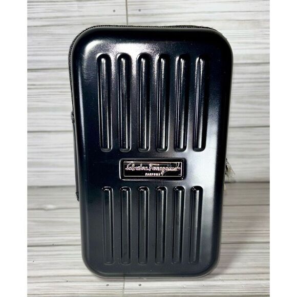 Salvatore Ferragamo Black Evaair Parfumes Toiletries/ Makeup Bag & Box Set  Unis - Picture 3 of 17